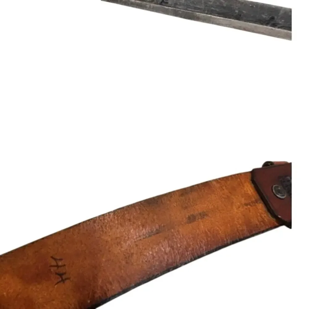 Vintage Genuine Leather Wildlife Tooled Belt Deer Bear Cabin Scene R.D.H. 44
